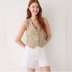 J Crew Midlength Denim Short White Size‎ 27 NEW